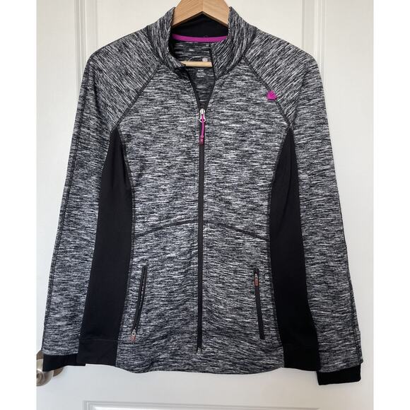 Tangerine Jackets & Blazers - TANGERINE Full Zip Up Mock Neck Black/Gray Activewear Track Jacket Womens Sz Med
